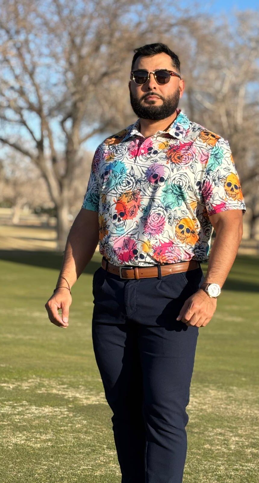 Dia De Los Muertos Golf Polo