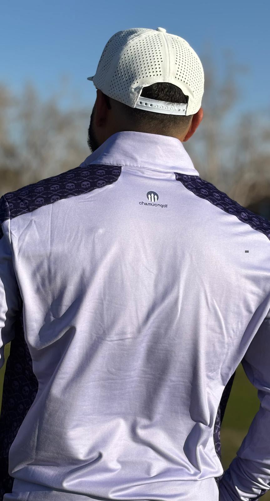 Quarter Zip Purpura Skull Dry Lite Back